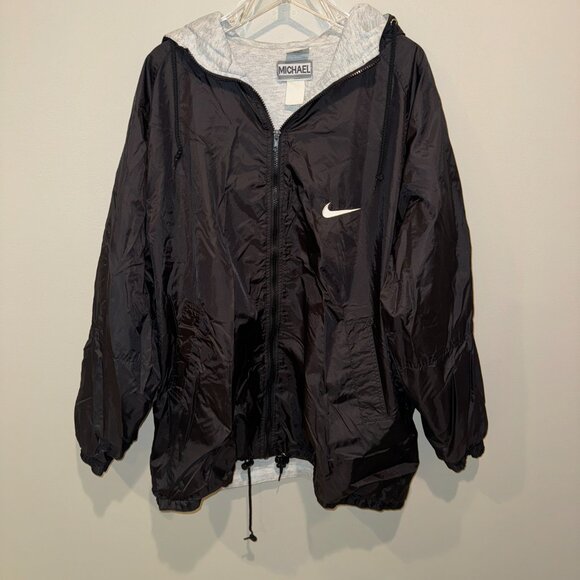 Rare Vintage Nike AIR Windbreaker Jacket - Size XL - Black Unisex - 90s - Picture 1 of 7